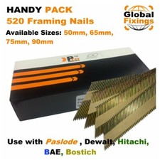 Handy 520 Pack Galv Ring Framing Nails for DEWALT Cordless First Fix