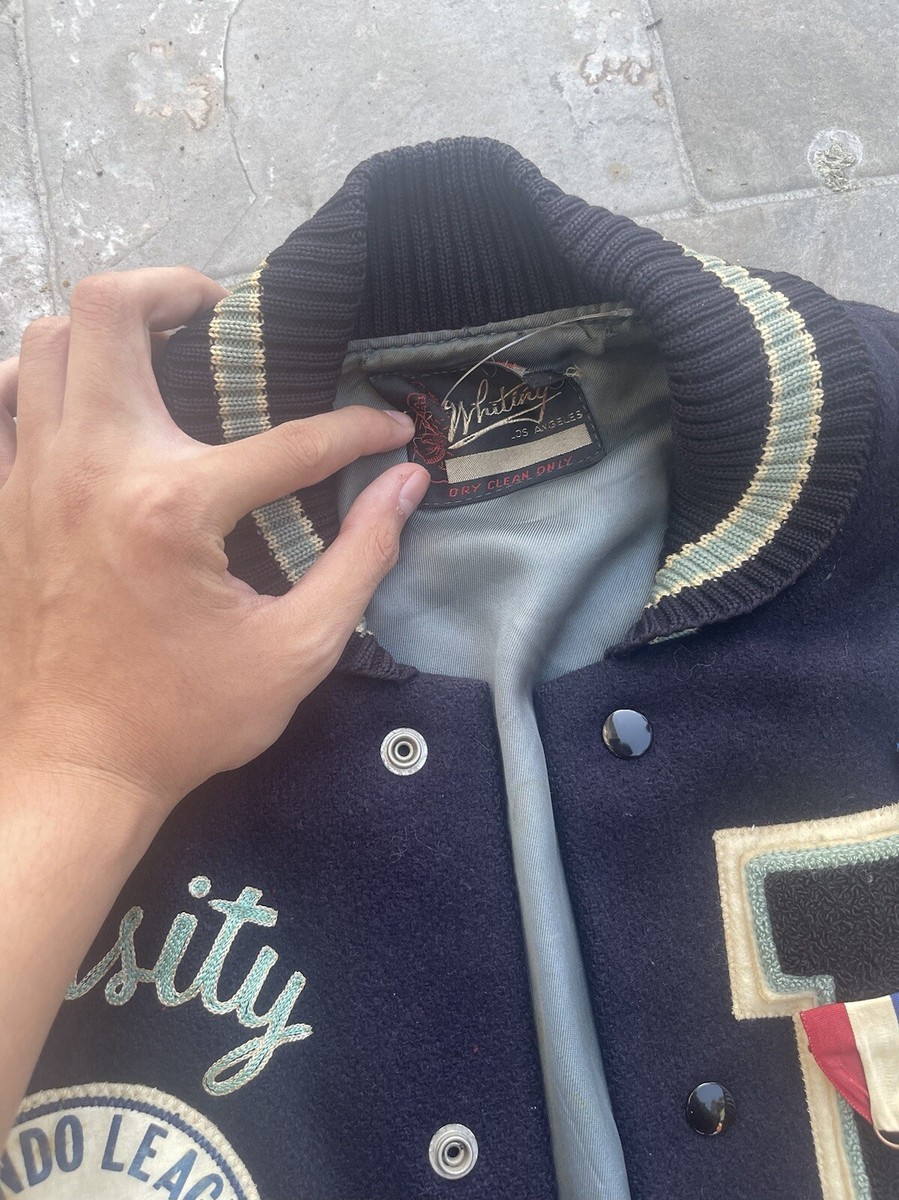 Vintage Navy blue 70s letterman jacket with medals on the patch | eBay