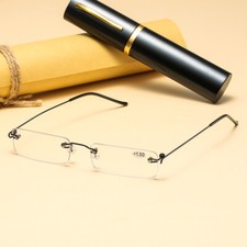 Rimless Anti-Blue Light Reading Glasses For Men Women Small Frame Eyewear New