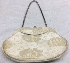 Vintage Purse Rose Floral Metallic Gold Tapestry Barbiecore Handbag Victorian