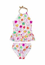 FLAPDOODLES Little Girl's 5 Tie Dye Hearts 2-Piece Tankini Swim Set NWT