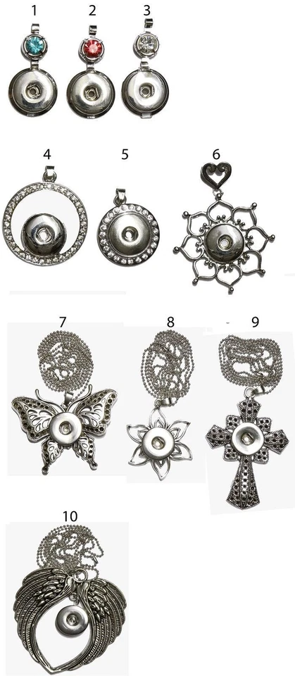 Click Button Kette Anhänger Träger Halskette Druckknopf Klick Button Kompatibel - Bild 4 von 4