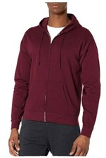 Hanes Men's Full-Zip Eco-Smart Fleece Hoodie XL Maroon New