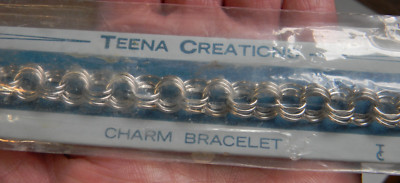 Teena Creations 7.5'' sterling silver chain link charm bracelet with safety clasp