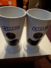 Oreo Cookies Tall Ceramic Footed Mugs Santa Hot Chocolate Latte Coffee
