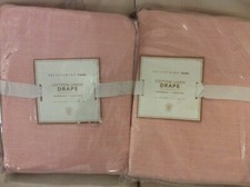 Pottery Barn Teen Two 2 Cotton Linen Drapes 44X96 NWT Blush Pink