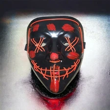 Halloween Clubbing Light Up LED Mask Costume Rave Cosplay Party Purge 3 Modes