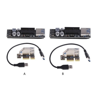 PCIE1X Riser Adapter Card USB 3.0 Extension Cable PCI-E 1X to 1X High Efficiency