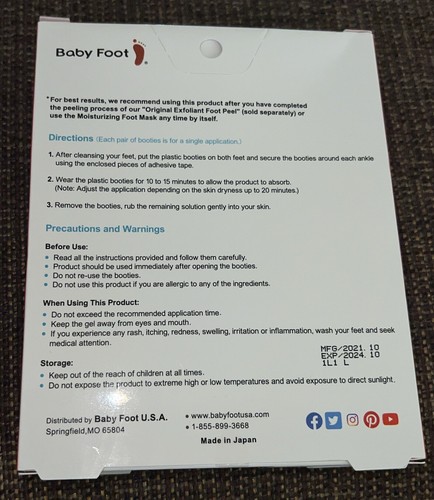 Baby Foot Moisturizing Foot Mask - 2.4 fl. oz Feet Care Home Spa Pampering - Picture 4 of 4