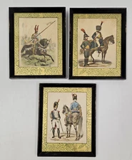 (3) Antique Print Military Cavalery Napoleon French Army Imperial Guard 8" x 10"