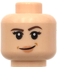 Lego New Light Nougat Minifigure Head Dual Sided Female Smile and Angry Look