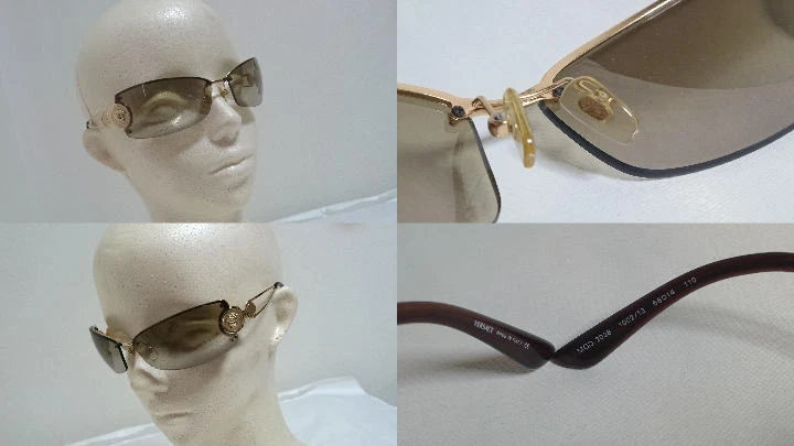 Genuine Good Condition Versace Medusa Metal Frame Sunglasses Gold Versace Unisex - Image 4 of 4