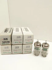 NOS NIB Pair of GE 5654W 6AK5W EF905 6069 Tested VACUUM TUBE O-Getter Grey Plate