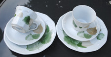2-er Gedeck...6 Teile...Triptis Porzellan - Kaffeegeschirr - Blattmotiv - DDR
