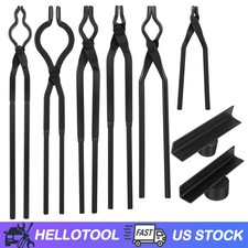 8pcs Blacksmith Tongs Set Flat Jaw, Railroad ...