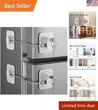 No Tools Needed Refrigerator Lock - 2 Pack Child Proof Locks for Safety