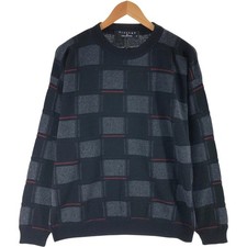 Vintage Protege Collection all-over print acrylic knit sweater made in the U...