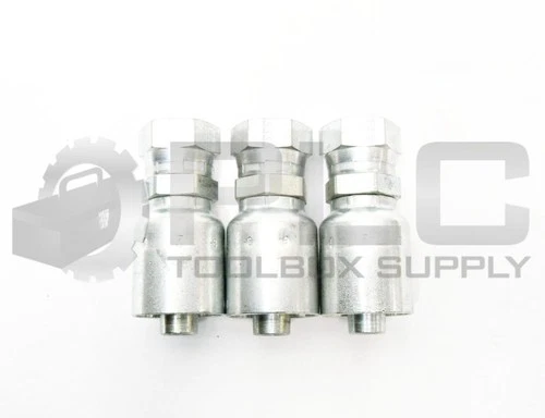 LOT OF 3 NEW PARKER 10743-8-8 FITTING 1/2" HOSE X 1/2" FEMALE SWIVEL
