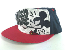 Disney Parks Angry Mickey Mouse Cap Hat with Graffiti Adult Snapback