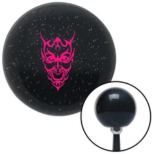 Pink Abstract Devil Face Black Metal Flake Shift Knob w/ M16x1.5 Insert Shifter