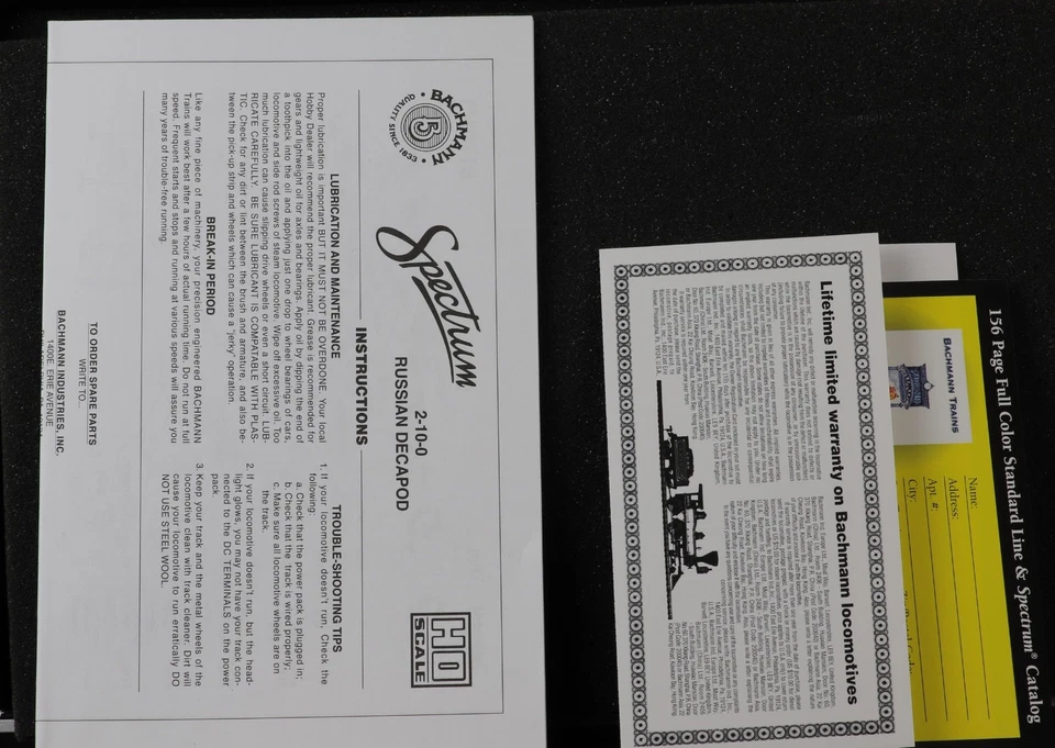 Locomotora de vapor Bachmann Spectrum 2-10-0 Russian Decápod HO # 1632 Foto 2 de 4