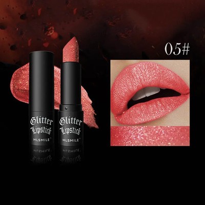 Waterproof Long Lasting Diamond Pearlescent Metallic Lipstick Womens Lip Makeup