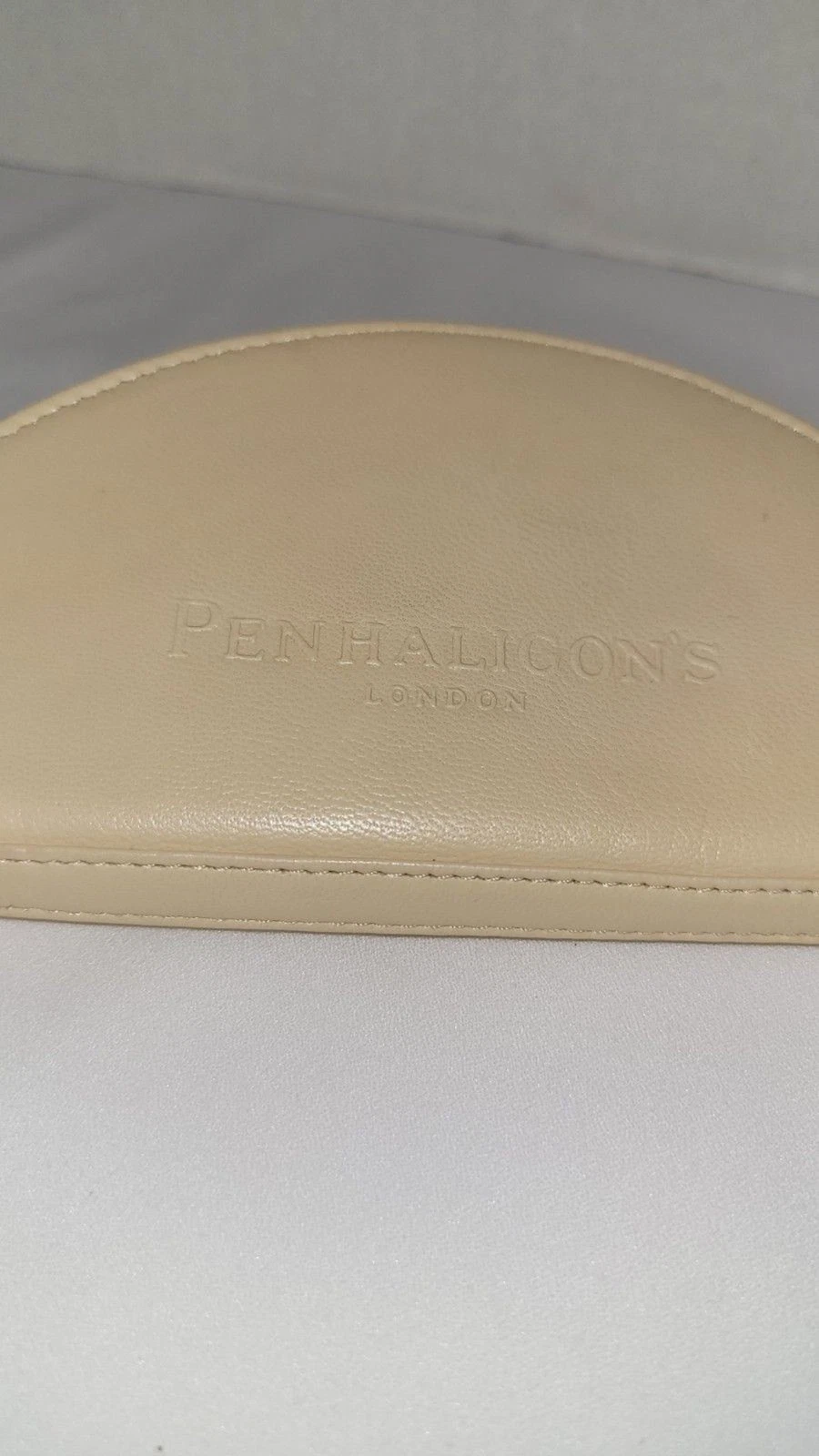 Penhaligon's London Leather Beige Makeup Brush Holder Travel Pouch 7"