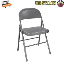 All-Steel Folding Chair Gray Comfortable Seating Easy Storage 250lb Capacity New
