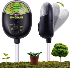 Soil Moisture Meter for Plants, 4-In-1 Moisture/Ph/Fertility/Sunlight Dial Displ