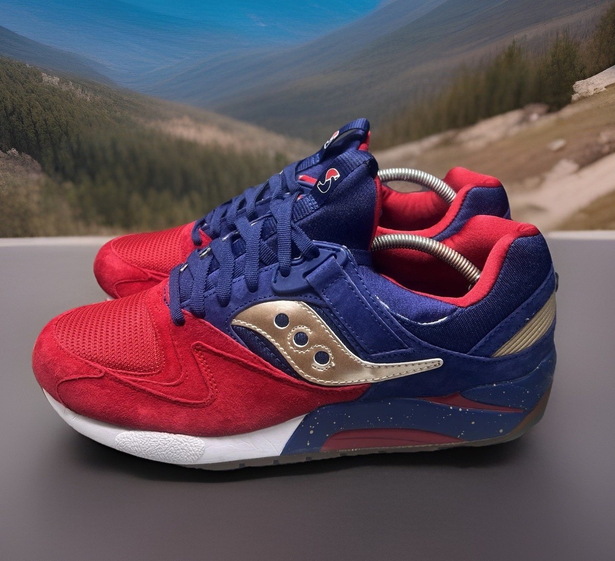 NEW Saucony Grid 9000 Sparring Shoes S70279-01 Size 10.5 Blue Red Saucony Grid 9000 Sparring European Exclusive Navy/Red Shoes  main image 2