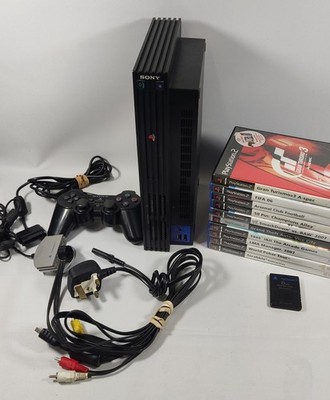 PS2 Sony Playstation 2 Spielekonsole Bundle Schwarz Controller & Spiele SCPH 39003