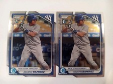 2 Card Agustin Ramirez 2024 Bowman Chrome 1st Card Rookie Card Yankees Marlins *