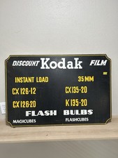 vintage wooden Kodak discount film and flashbulb store display sign 24x36” Large