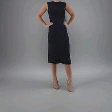 Zara Black Bodycon Dress Small size 8 10 8-10 Sleeveless jersey knee length