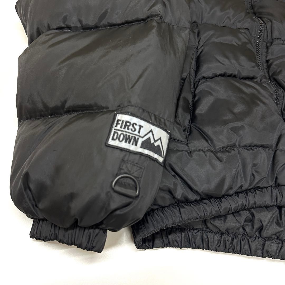 First Down Reversible Black Down Jacket S Vintage… - image 5