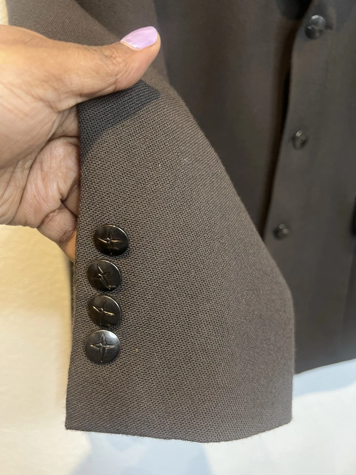 Thierry Mugler Men's Designer Brown Blazer Jacket Italy Size 56 Drop 8 Vintage - Image 4 of 4