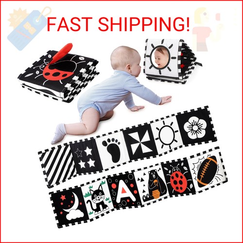 URMYWO Black and White Baby Toy, Tummy Time High Contrast Newborn Toys 0-3 Month - Picture 1 of 2