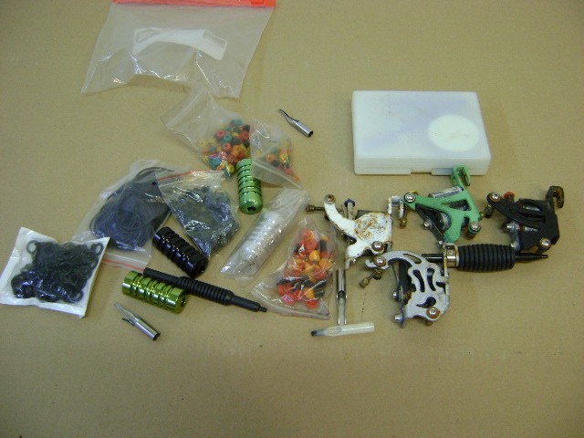 Traditional Tattoo Coil Machines Parts Lot, 1 Ear Piercing Gun  Parts Untested