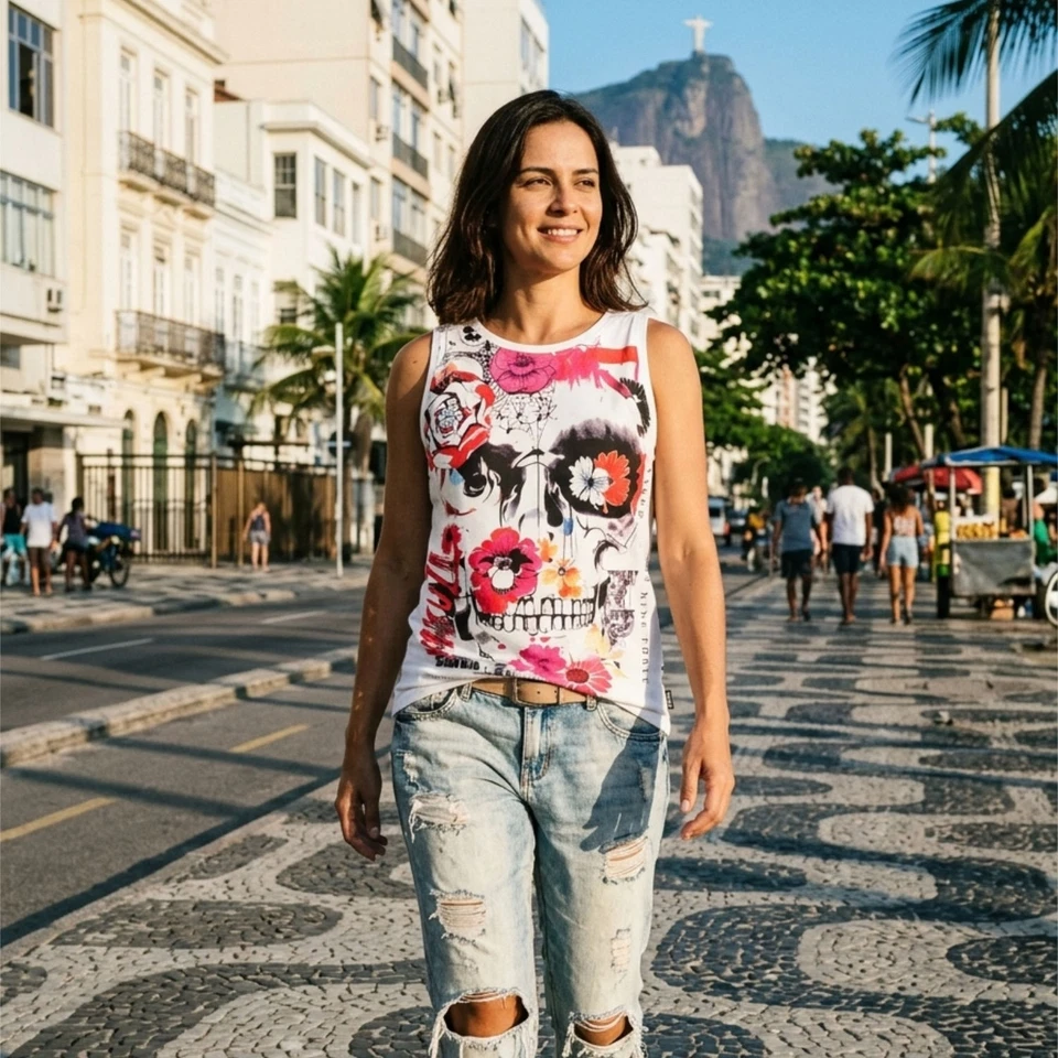 Neues Yakuza Damen Pablo Urban Tank Shirt - Weiß - Bild 1 von 1