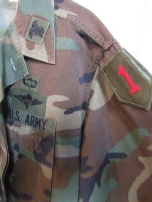 MILITARY BDU JACKET & PANTS CAPTAIN RIGGER AIRBORNE 1ST INFANTRY
