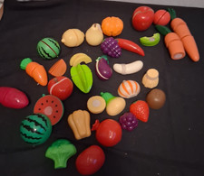 Mixed Lot of Cut Play Plastic Wooden Play Pretend Food INCOMPLETE
