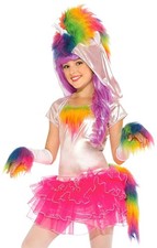 Rainbow Unicorn Fantasy Animal Fluffy Fancy Dress Up Halloween Child Costume