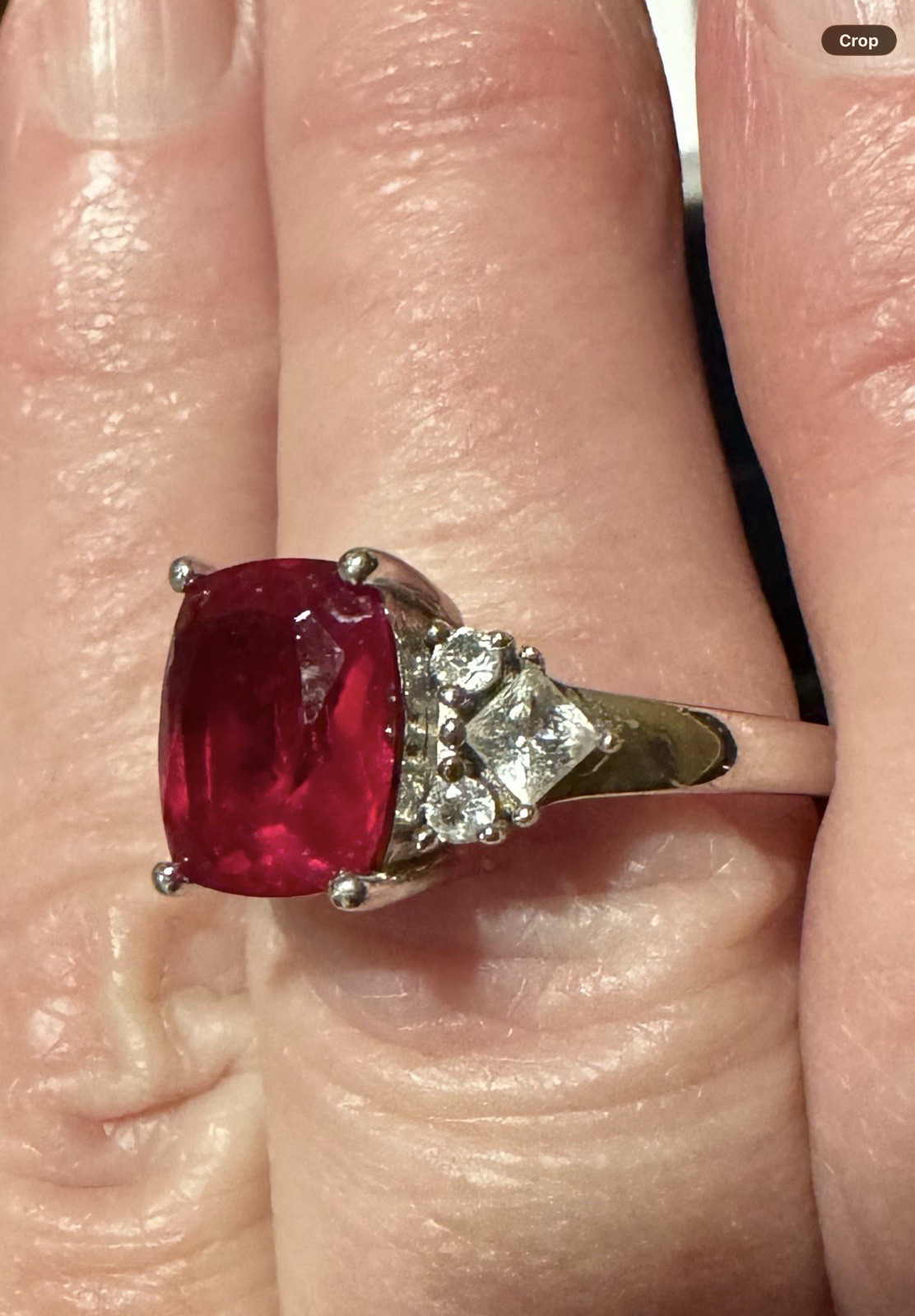 Bradford Exchange Simulated Ruby Ring Sterling Si… - image 4