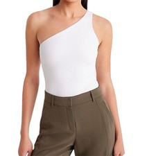 Express Body Contour High Compression Ribbed One Shoulder Bodysuit XL