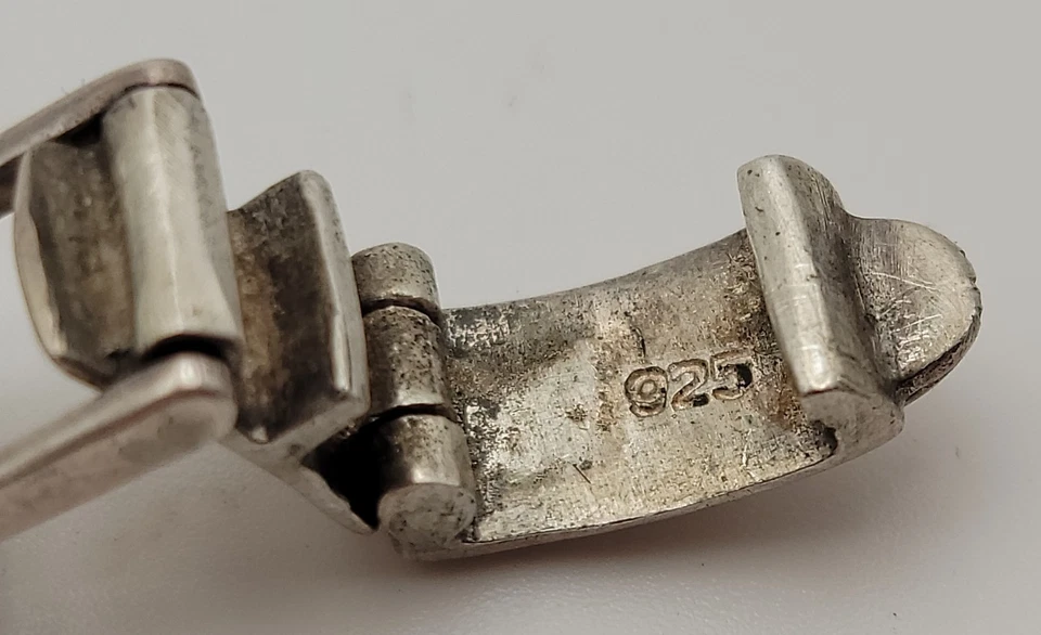 Gianello Argento Sterling 22mm Donna Quarzo Orologio Bracciale 28g Funziona Con - Immagine 4 di 4