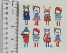 Violette Stickers - BUNDLED UP - 4x4 Square Sheet of RETIRED Stickers #K157