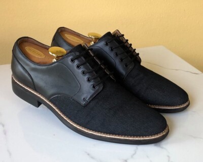 Bar III ''Jake'' Men's Black Fabric & Leather Oxfords  Size US  11 M