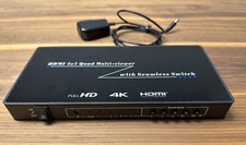 HDMI 4x1 Quad Multi-Viewer Switcher 1080P 3D Seamless 4 Channel Display Switcher