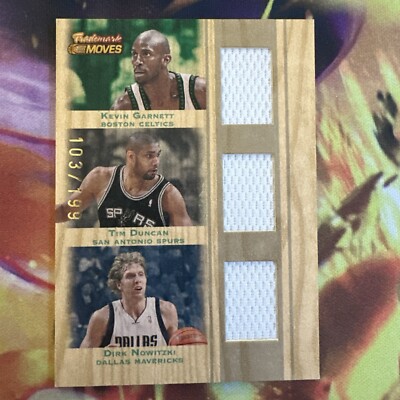 2007-08 Topps Trademark Moves Paint Triple Patch -Garnett Duncan Nowitzki /199