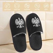Polish Eagle Polska Furry Slippers Men's Slippers Plush Home Slippers